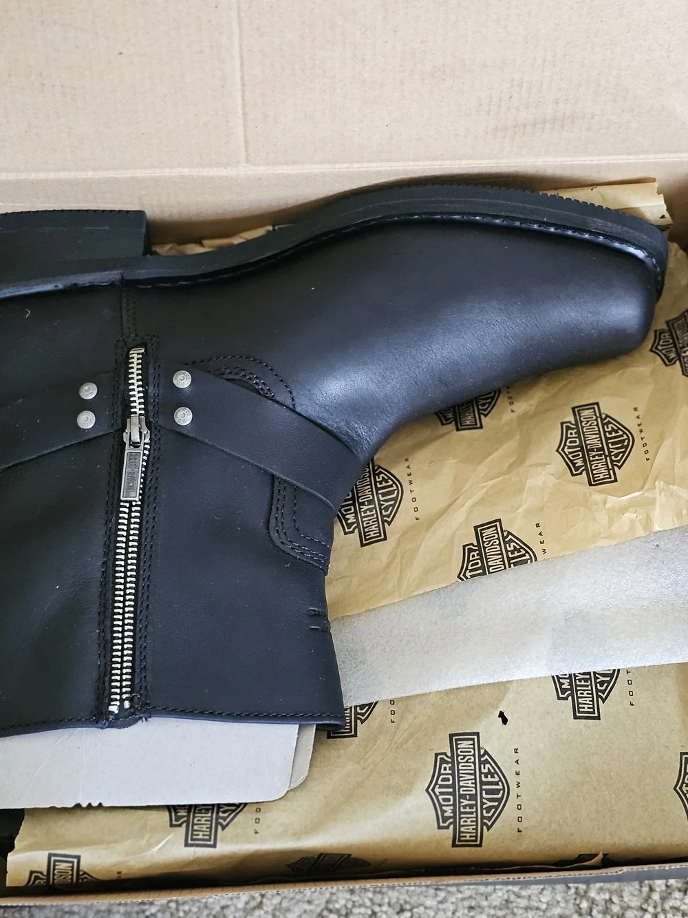 Harley-Davidson El Paso Leather Harness Motorcycle Boots Men's 13 Wide Black D94